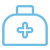 Blaues Icon von einem Arztkoffer