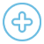 Blaues Icon von einem Arztkreuz