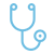 Blaues Icon von einem Stethoskop